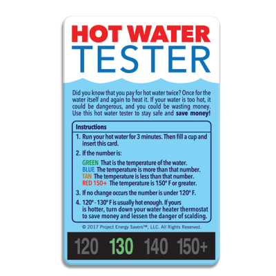 Hot Water Thermometer Card - Education & Outreach