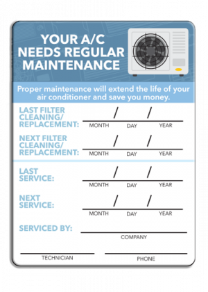 Dry Erase Maintenance Reminders Magnet – Air Conditioner