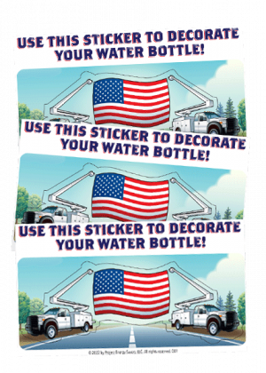 Utility Truck Water Bottle Sticker