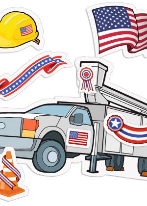 USA Bucket Truck Sticker Sheet - Image 2
